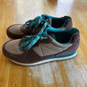 Brown and Teal Sneakers